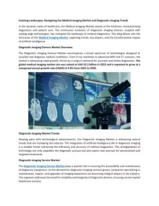 diagnostic imaging industry research reports