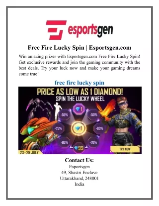 Free Fire Lucky Spin | Esportsgen.com