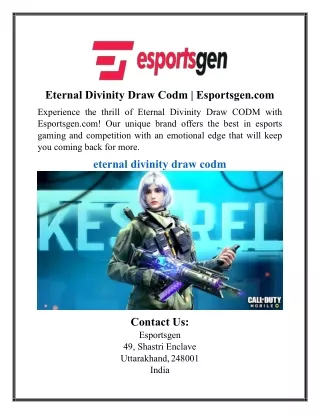 Eternal Divinity Draw Codm | Esportsgen.com