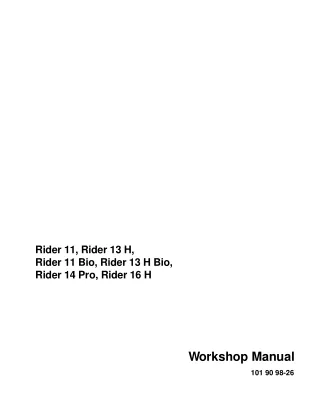 Husqvarna Rider 13H Service Repair Manual