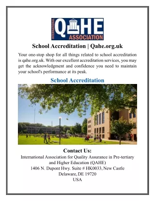 School Accreditation | Qahe.org.uk