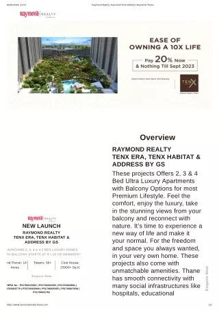 Raymond Realty _ Raymond TenX Habitat _ Raymond Thane