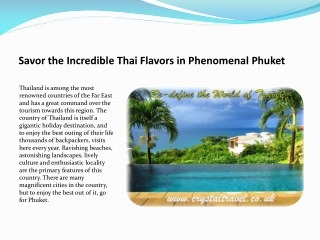 Savor the Incredible Thai Flavors in Phenomenal Phuket