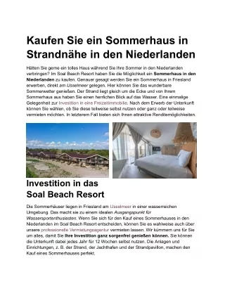 Kaufen Sie ein Sommerhaus in Strandnähe in den Niederlanden