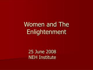 Women and The Enlightenment