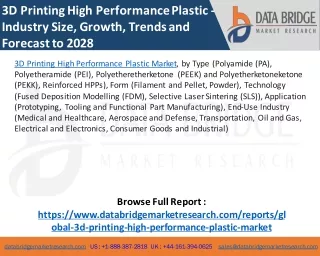 3D Printing High Performance Plastic Market