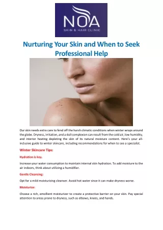 Nurturing Your Skin and When to Seek Professional Help