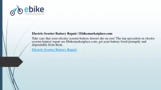 Electric Scooter Battery Repair | Ebikemarketplace.com