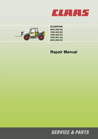 CLAAS SCORPION 6030 K01 Telehandler Service Repair Manual