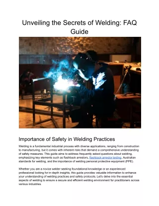 Unveiling the Secrets of Welding_ FAQ Guide