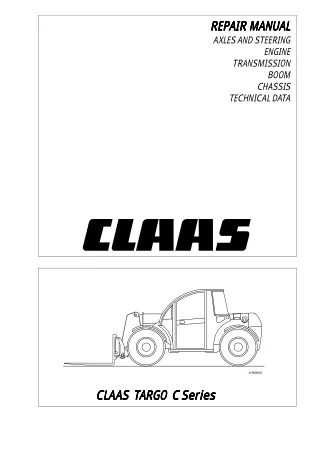 CLAAS TARGO C50-40 (Type 506) Telehandlers Service Repair Manual