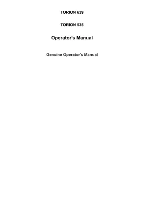 CLAAS TORION 535 (Type K50) Wheel Loader Operator manual