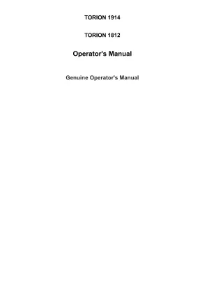 CLAAS TORION 1812 (Type K58) Wheel Loader Operator manual