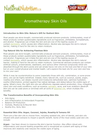 Aromatherapy Skin Oils