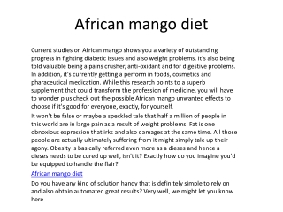 african mango diet