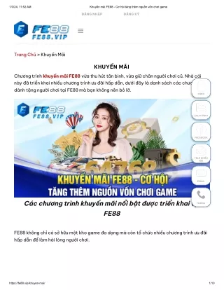 Khuyến mãi FE88 - Cơ hội tăng thêm nguồn vốn chơi game