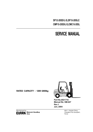 Clark CMP15-20SDLG Forklift Service Repair Manual