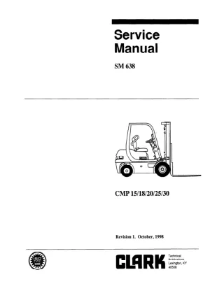 Clark CMP25 Forklift Service Repair Manual