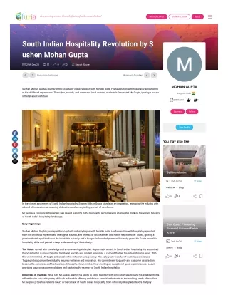 South Indian Hospitality Revolution by Sushen Mohan Gupta