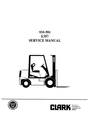 Clark E357 Forklift Service Repair Manual