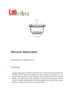 Vacuum desiccator