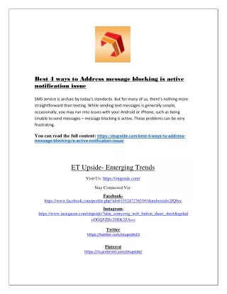 Best 4 ways to Address message blocking is active notification issue