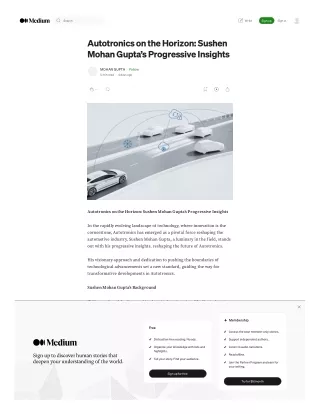 Autotronics on the Horizon: Sushen Mohan Gupta’s Progressive Insights