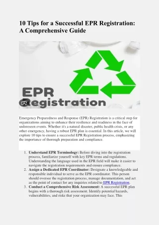 10 Tips for a Successful EPR Registration: A Comprehensive Guide