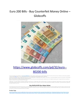 Euro 200 Bills - Buy Counterfeit Money Online - Globcoffs