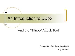 An Introduction to DDoS