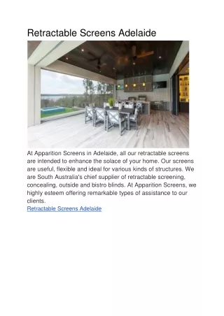 Retractable Screens Adelaide