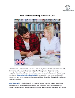 Best Dissertation Help in Bradford, UK