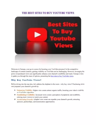 Best Sites To Buy Youtube Views