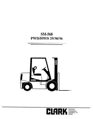 Clark HWD 36 Forklift Service Repair Manual