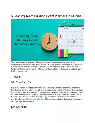 5 Leading Team Building Event Planners in Mumbai