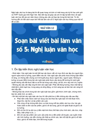 PDF - Soạn bài Viết bài làm văn số 5_ Nghị luận văn học