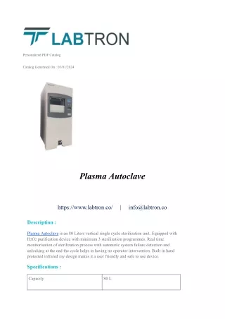 Plasma Autoclave