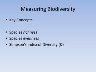 Measuring Biodiversity