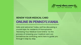 Renew Your Medical Card Online in Pennsylvania