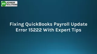 Easy Steps To Fix QuickBooks Payroll Update Error 15222