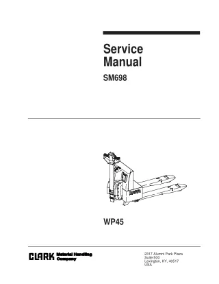 Clark WP45 Forklift Service Repair Manual