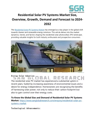 Residential Solar PV Systems Market