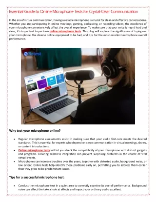 Essential Guide to Online Microphone Tests for Crystal