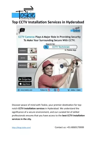 Top CCTV Installation Services in Hyderabad