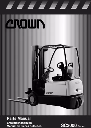 Crown SC3013 Forklift Parts Catalogue Manual