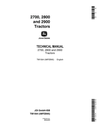 John Deere 2700 Tractor Service Repair Manual (tm1564)