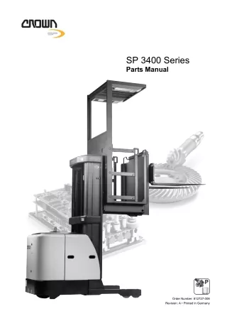 Crown SP3400 Series Forklift Parts Catalogue Manual