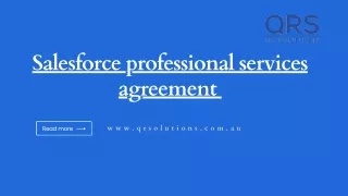 Salesforce professional services agreement | QR Solutions