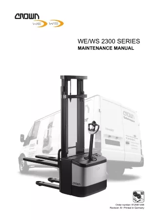 Crown WE2300 Series Forklift Service Repair Manual