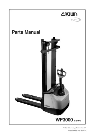 Crown WF3000 Series Forklift Parts Catalogue Manual